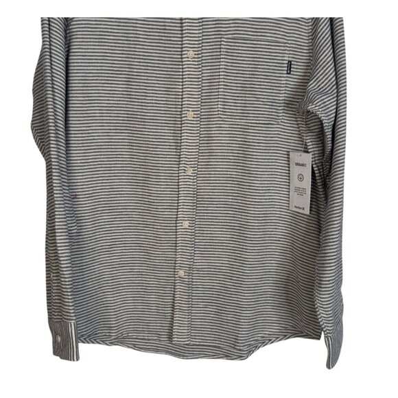 NWT Hurley Small Mens Striped Organic Cotton Flannel Shirt - Picture 6 of 16